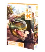 Quebra Cabeça Batalha dos dinos 100 pecas - Pais E Filhos 